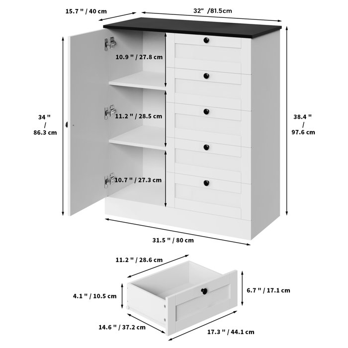 Lark Manor Amariz 5 Drawer 32" W Gentleman'S Chest & Reviews Wayfair